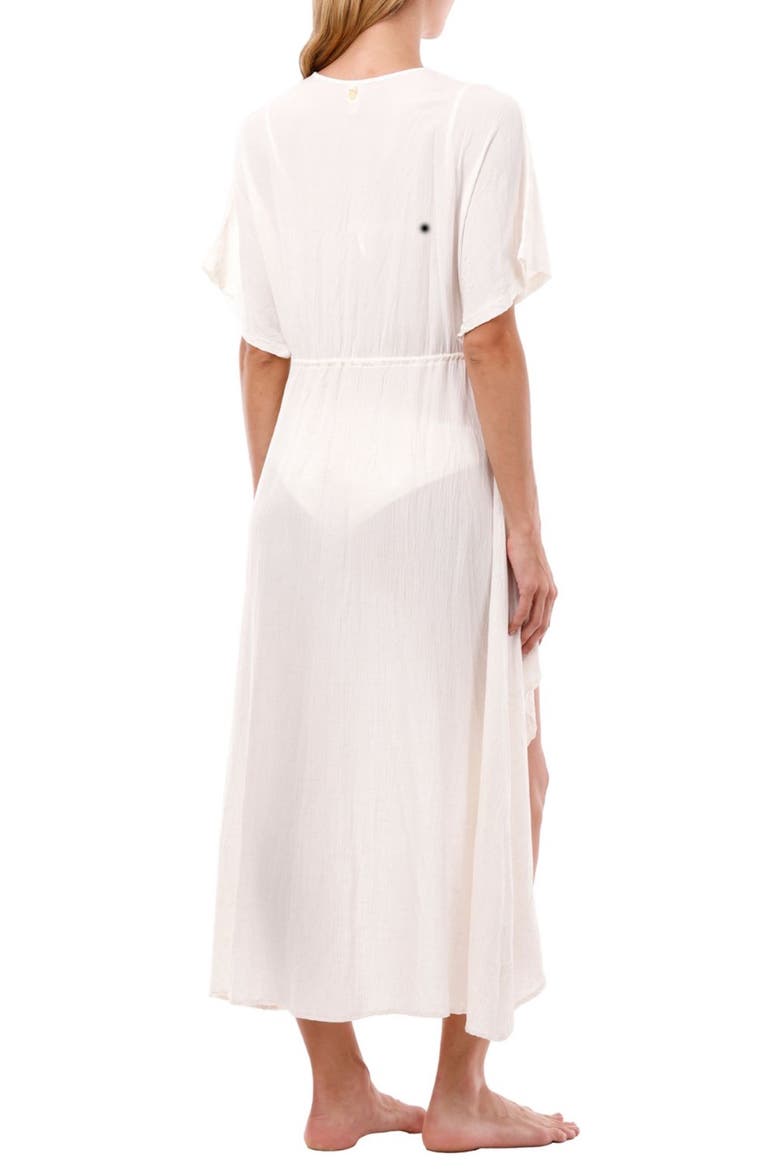 Bloom Sheer Tie Front Cover-Up, Alternate, color, WHITE