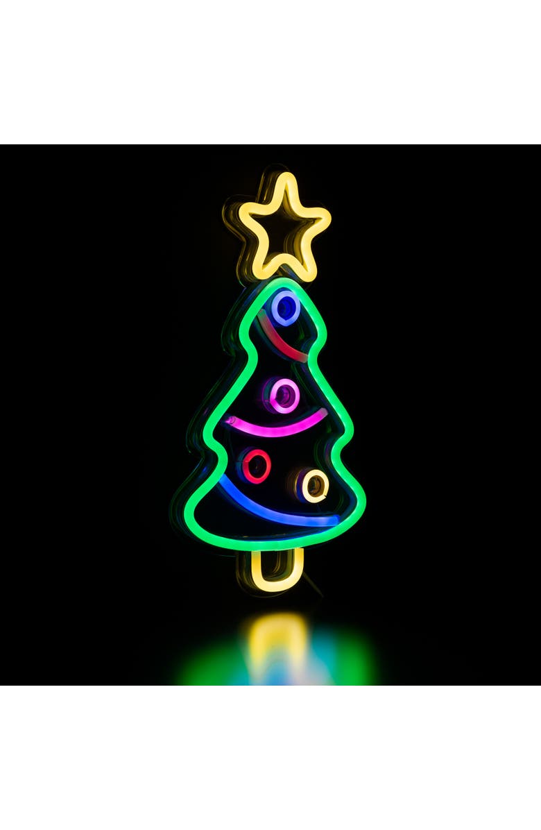 Northlight LED Neon Lighted Christmas Tree Wall or Window Decoration - 15", Alternate, color, Multi