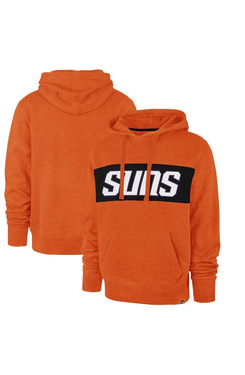 '47 Men's '47 Orange Phoenix Suns 2021/22 City Edition Wordmark Chest Pass Pullover Hoodie, Main, color, 