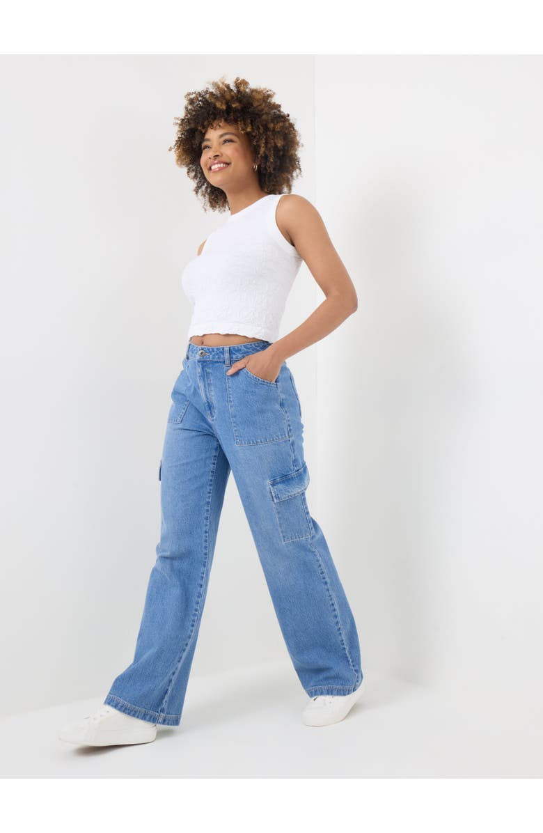 Joe Browns Denim Cargo Pants, Alternate, color, Light Blue