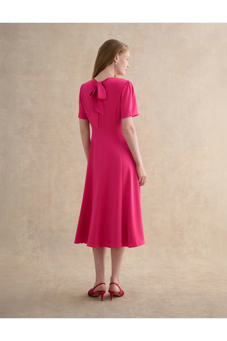 Camille Satin Midi Dress, Alternate, color, Brightpink