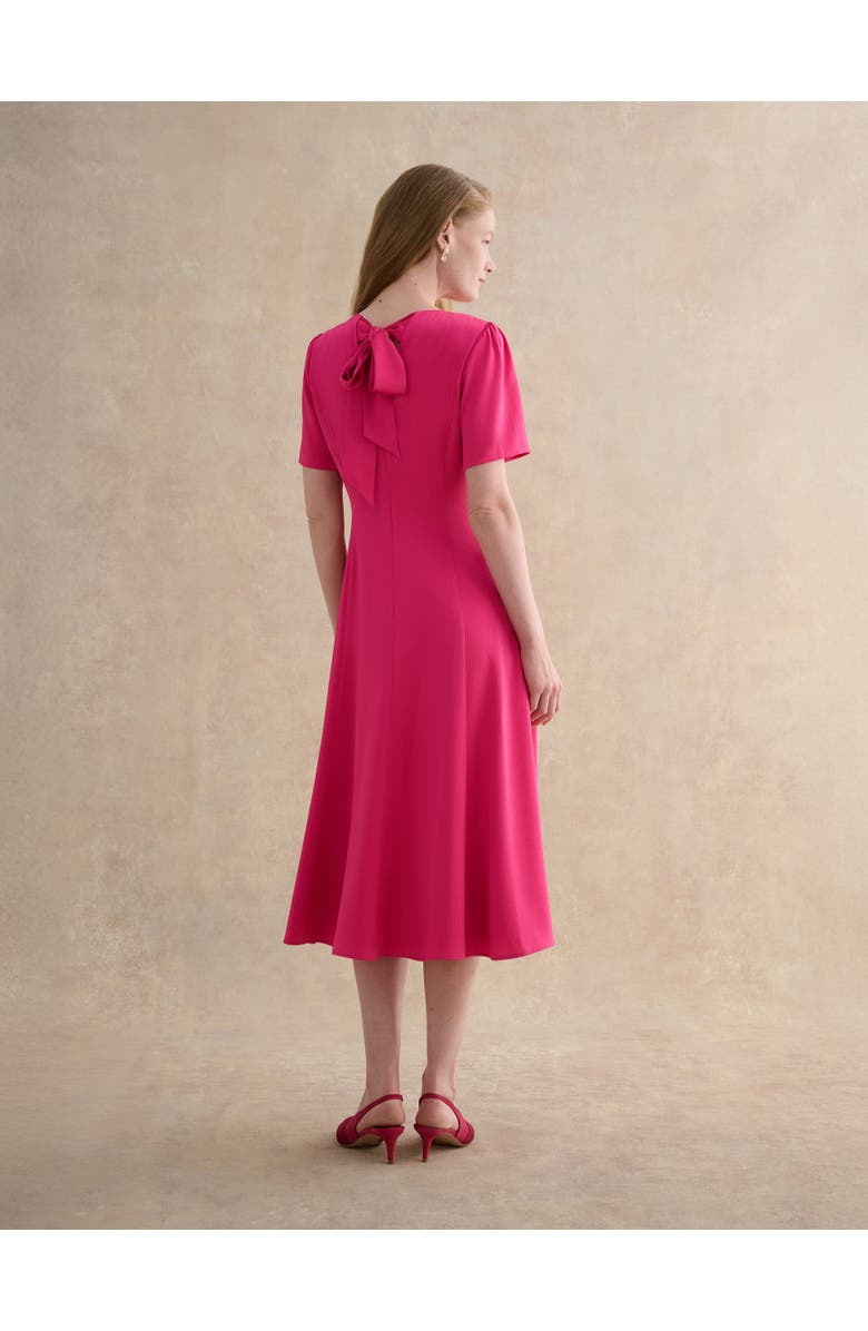 HOBBS LONDON Camille Satin Midi Dress, Alternate, color, Brightpink