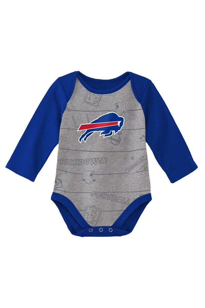 Newborn & Infant Royal/Heathered Gray Buffalo Bills Born To Win Two-Pack Long Sleeve Bodysuit Set, Alternate, color, Royal