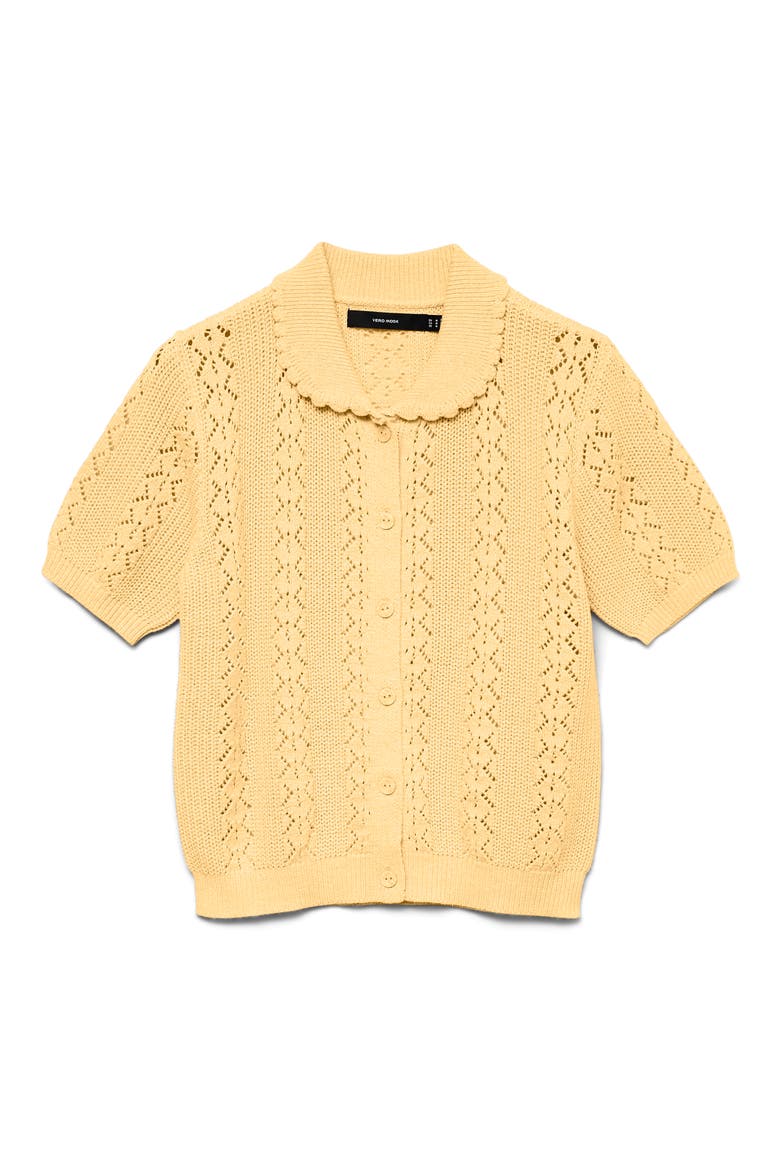 Daria Pointelle Cardigan, Alternate, color, GOLDEN HAZE