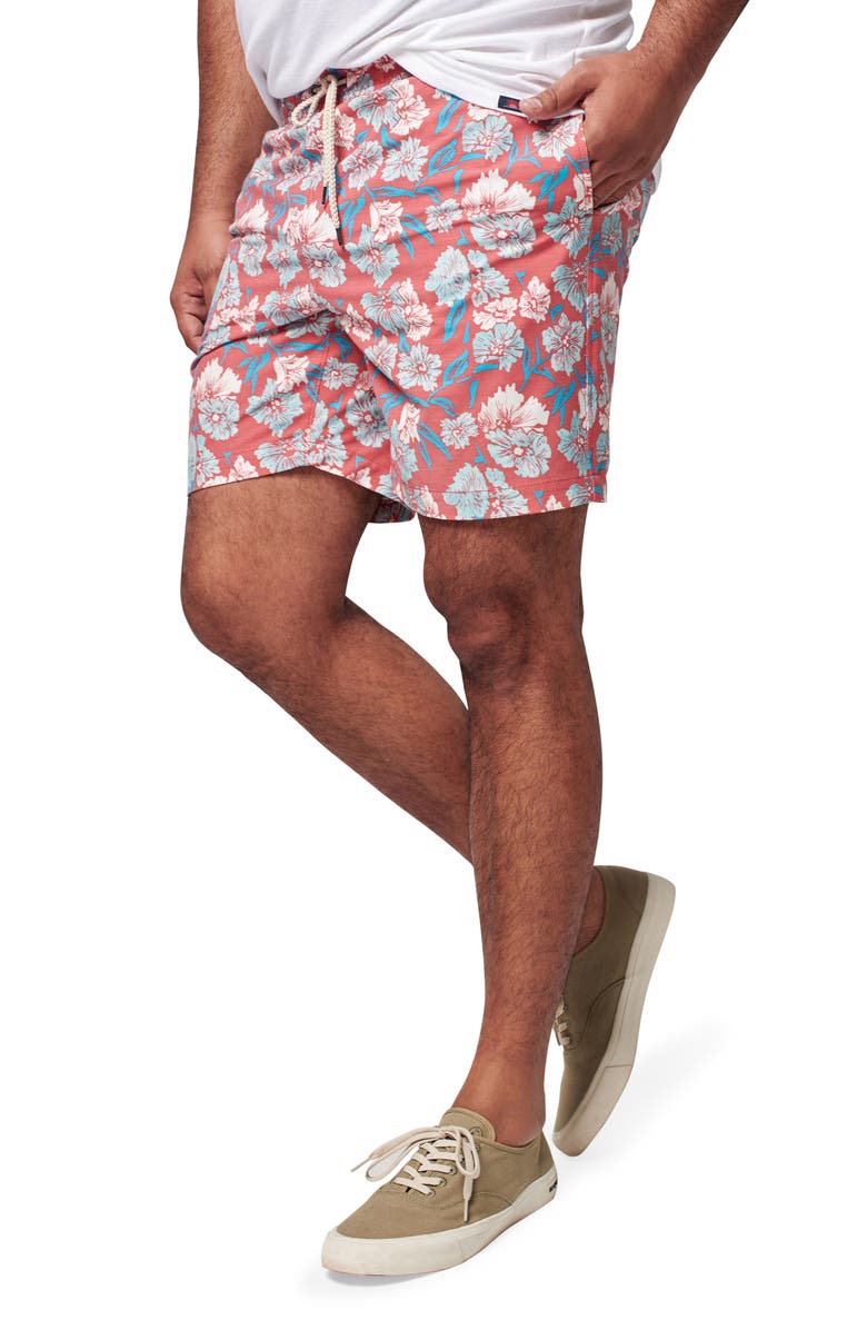 Faherty Beacon Swim Trunks, Alternate, color, Red Multi Floral