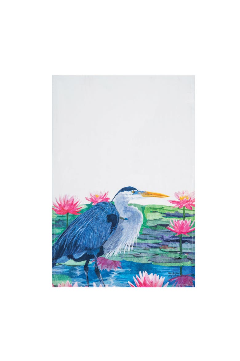 Blue Heron & Lily Pads Towel, Alternate, color, Blue