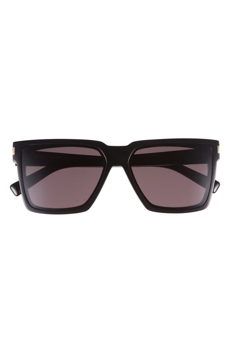Saint Laurent 59mm Square Sunglasses, Main, color, Black Black Grey