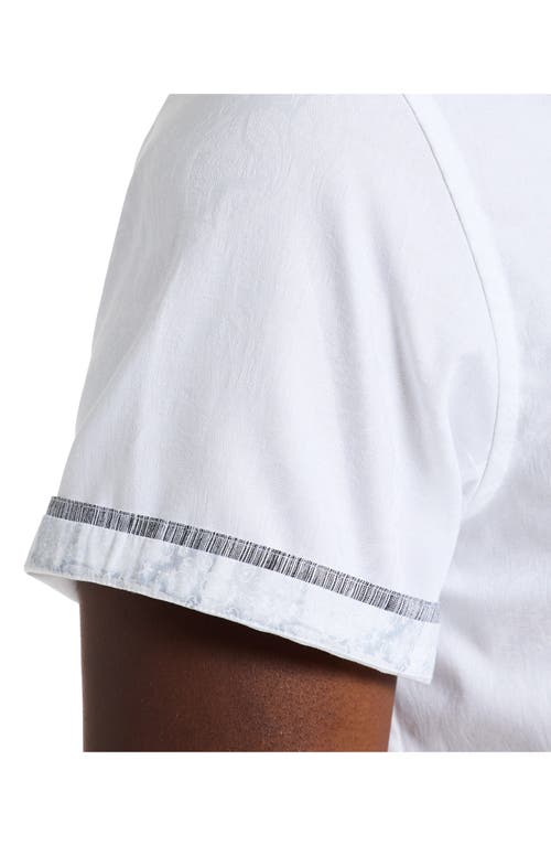 Robert Graham Highland Jacquard Short Sleeve Button-up Shirt In White