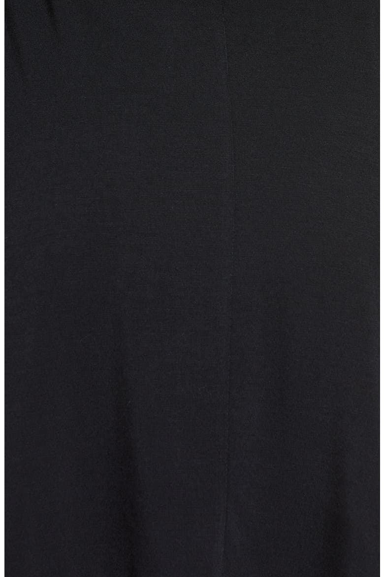 Naya Lace Trim Jersey Knit Robe, Alternate, color, BLACK