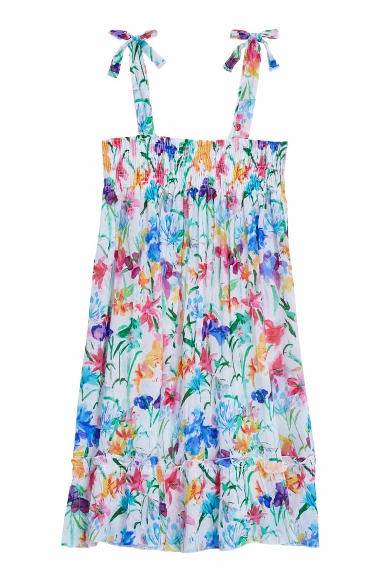 Vilebrequin Kids' Happy Flowers Viscose Dress, Main, color, 