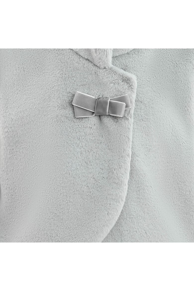 Bow Collar Plush Coat, Alternate, color, Grey