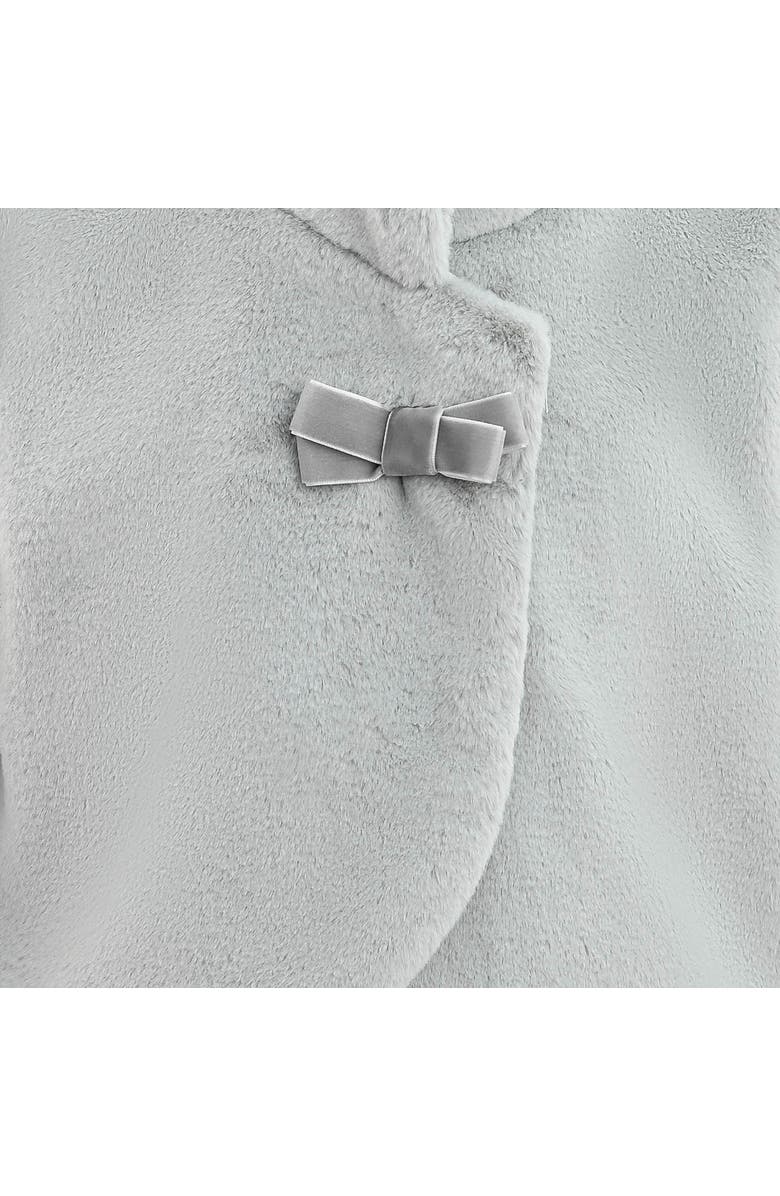 Tulleen Bow Collar Plush Coat, Alternate, color, Grey