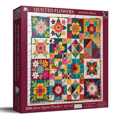 Quilted Flowers 500 piece Jigsaw Puzzle for Adults