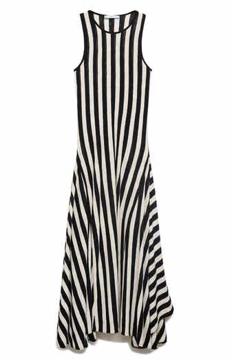 MANGO Asymmetric Sleeveless Knit Maxi Dress