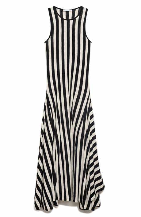 MANGO Asymmetric Sleeveless Knit Maxi Dress