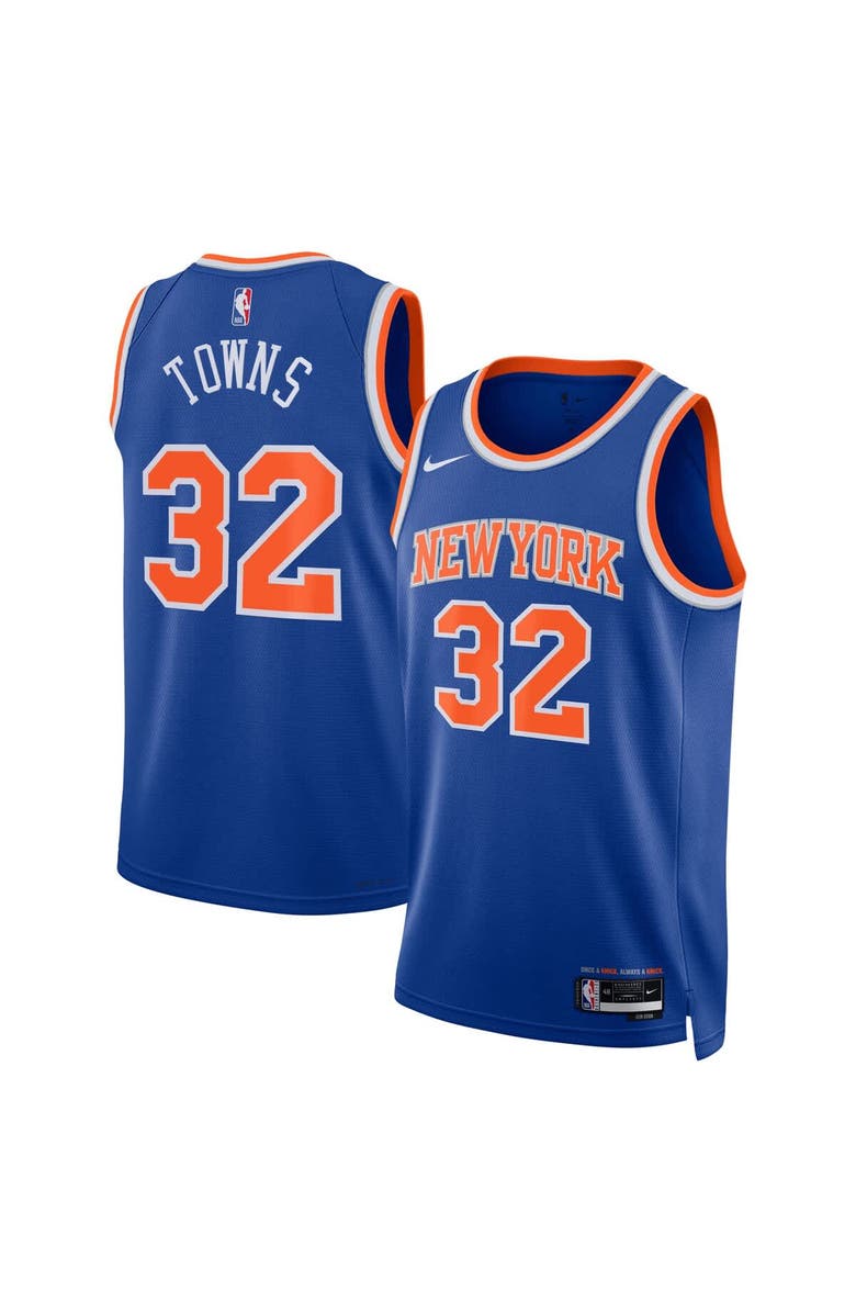 Nike Unisex Nike Karl-Anthony Towns Blue New York Knicks Swingman Jersey - Icon Edition, Main, color, Blue