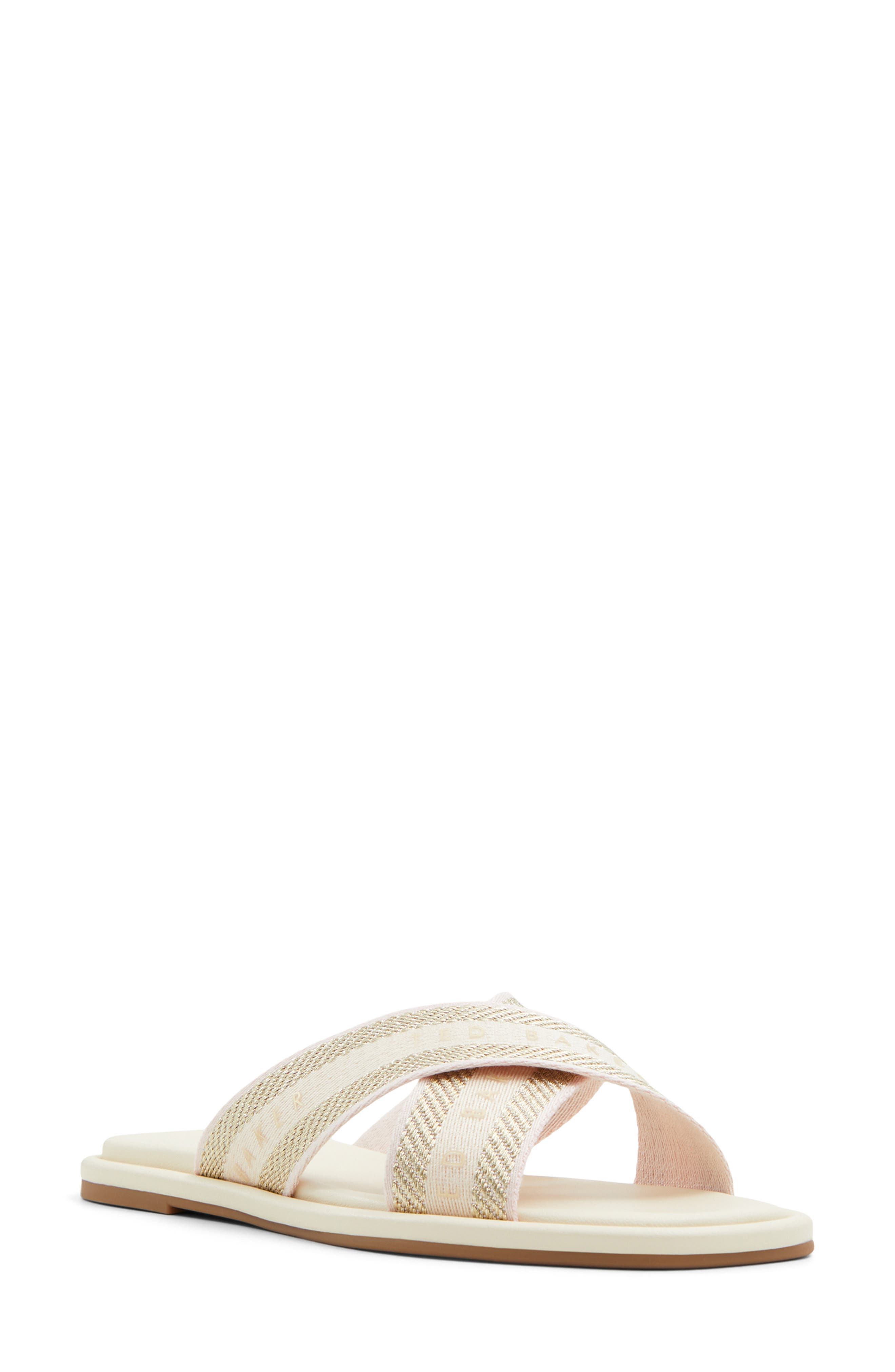 Ashika Icon Slide Sandal, Alternate, color, WHITE