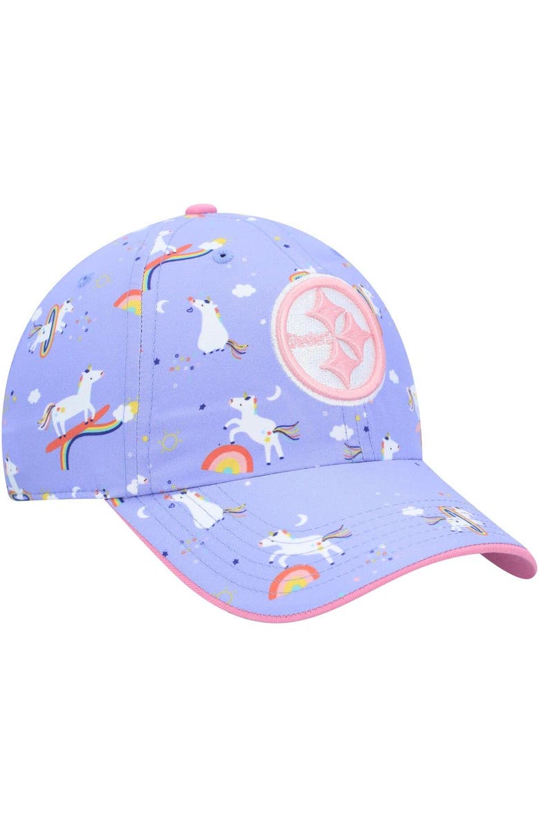 '47 Girls Preschool '47 Purple Pittsburgh Steelers Unicorn Clean Up Adjustable Hat, Alternate, color, Purple
