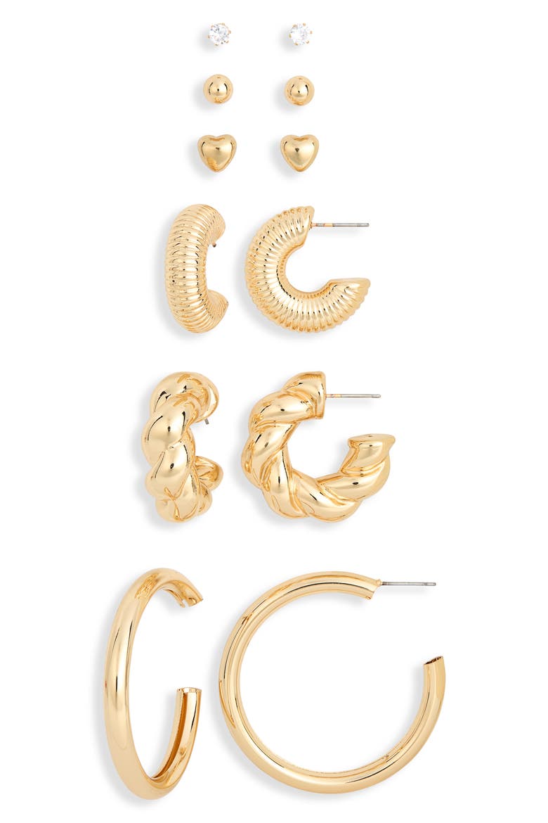 Assorted 6-Pack Earrings, Main, color, GOLD