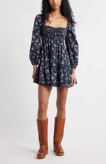 BP. Long Sleeve Fit & Flare Minidress