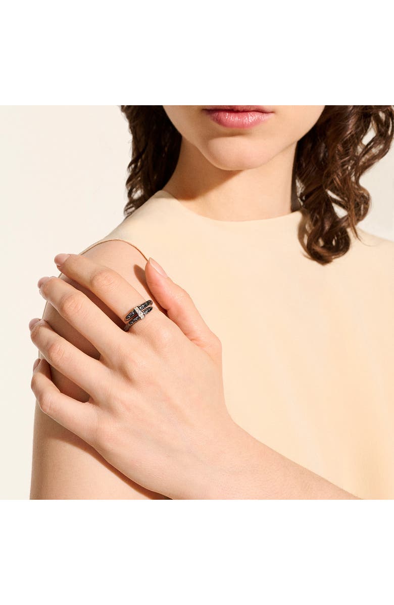 JH Essential Pavé Crossover Ring, Sterling Silver, Gemstones