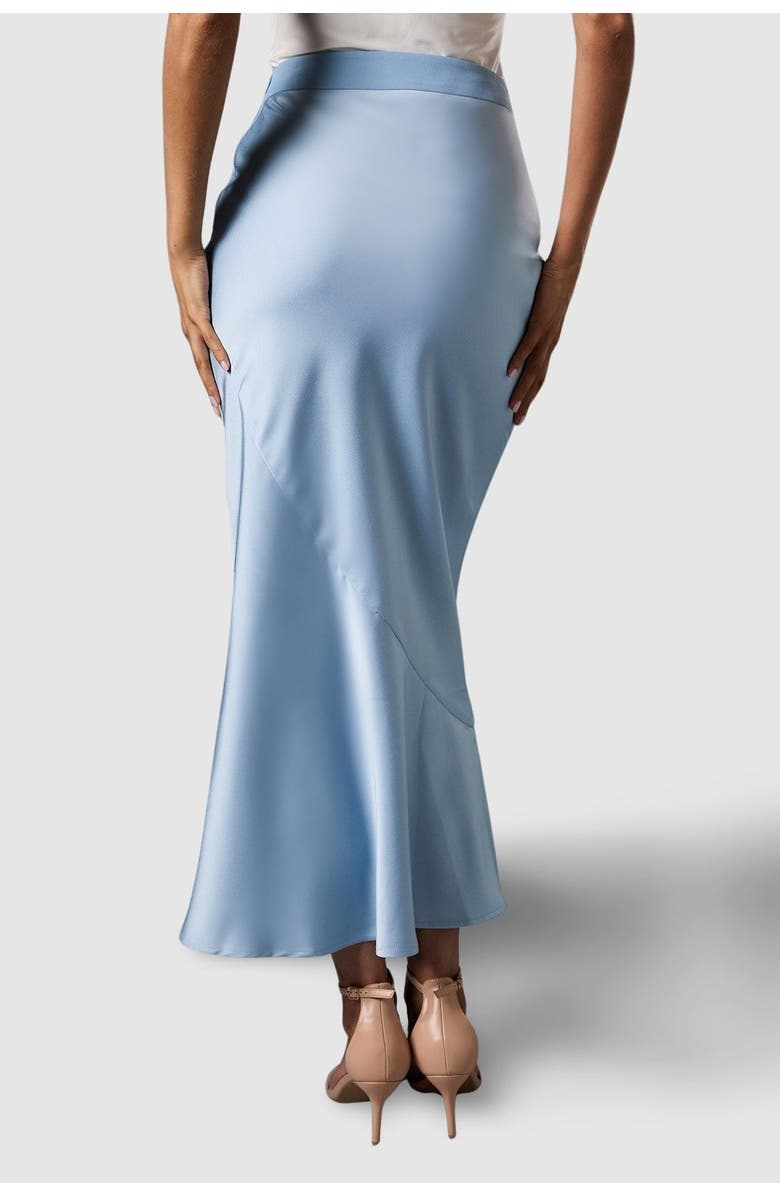 Coast Satin Detail Fitted Skirt, Alternate, color, Dusty Blue