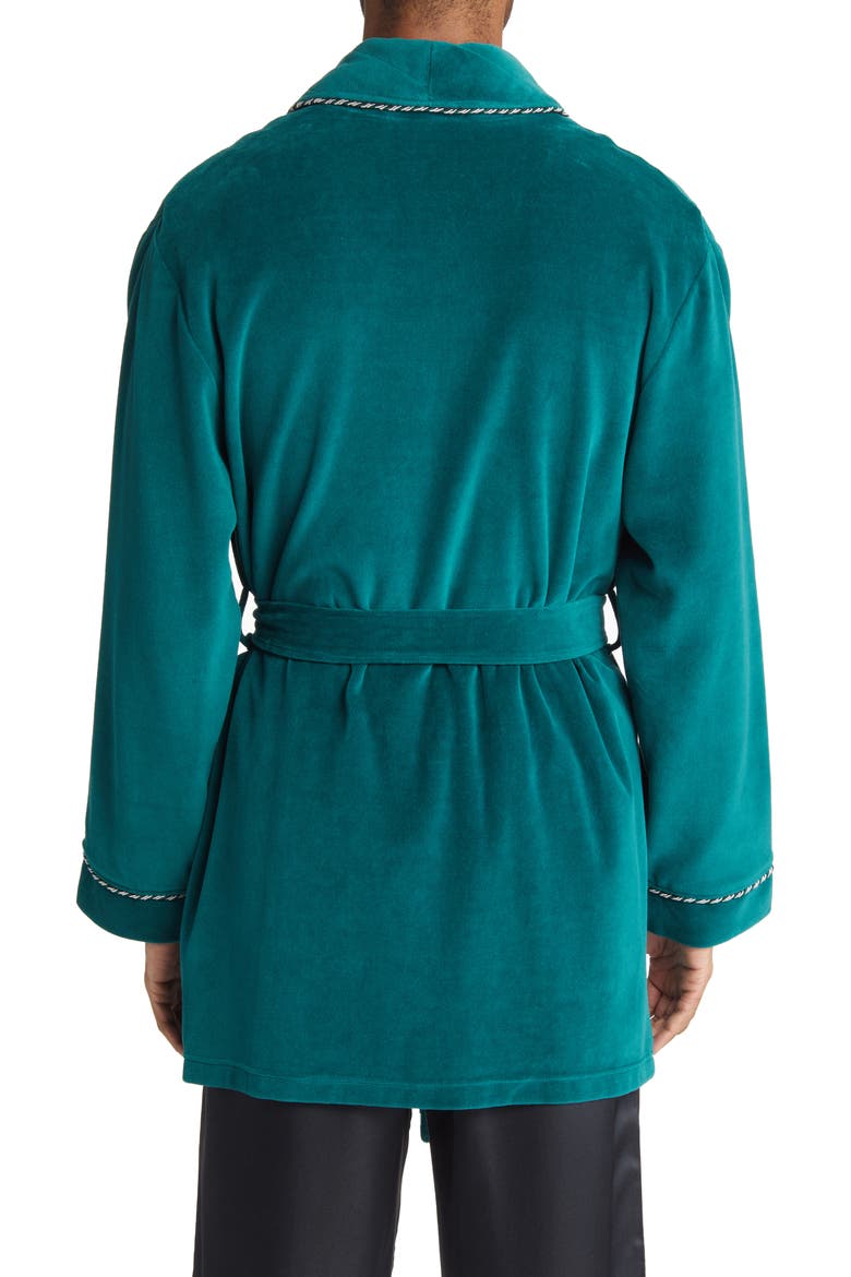 Refinery Velour Smoking Jacket, Alternate, color, GREEN