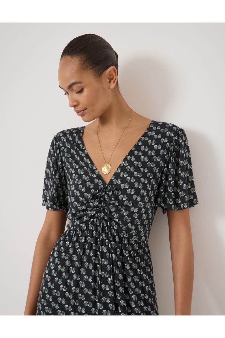 Nelle Gathered Crinkle Maxi Dress, Alternate, color, Floral Blue