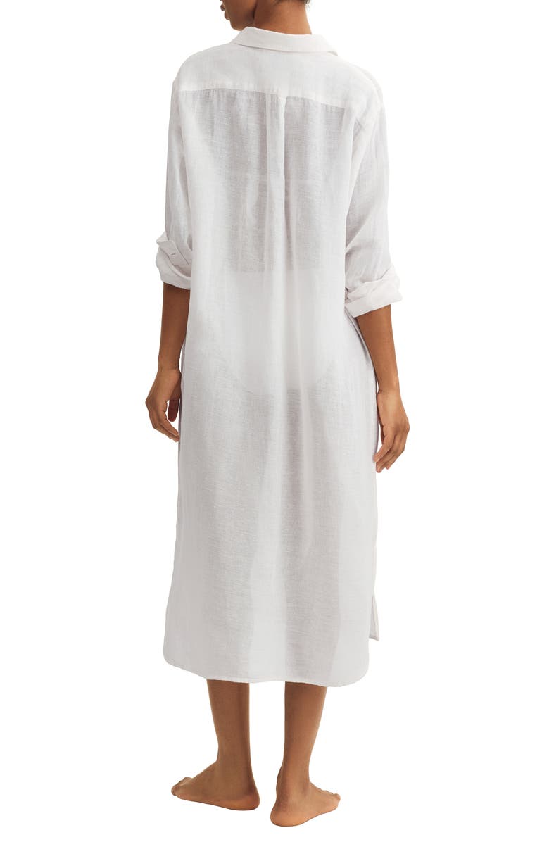 Polo Ralph Lauren Maxi Organic Cotton & Linen Cover-Up Shirtdress, Alternate, color, 