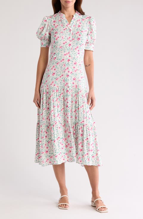 Grace Button Front Midi Dress
