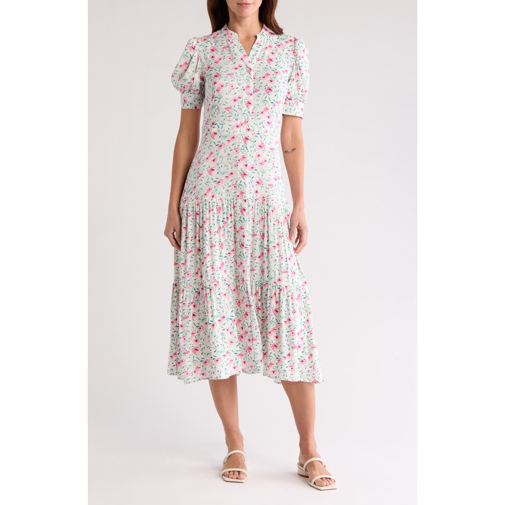 By Design Grace Button Front Midi Dress In Babys Breath