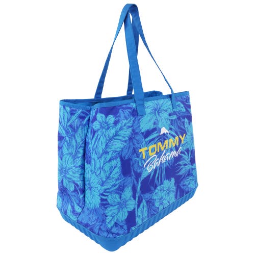 Tommy Bahama Water-repellent Tote With Pouch Tropical Floral Print In Blue