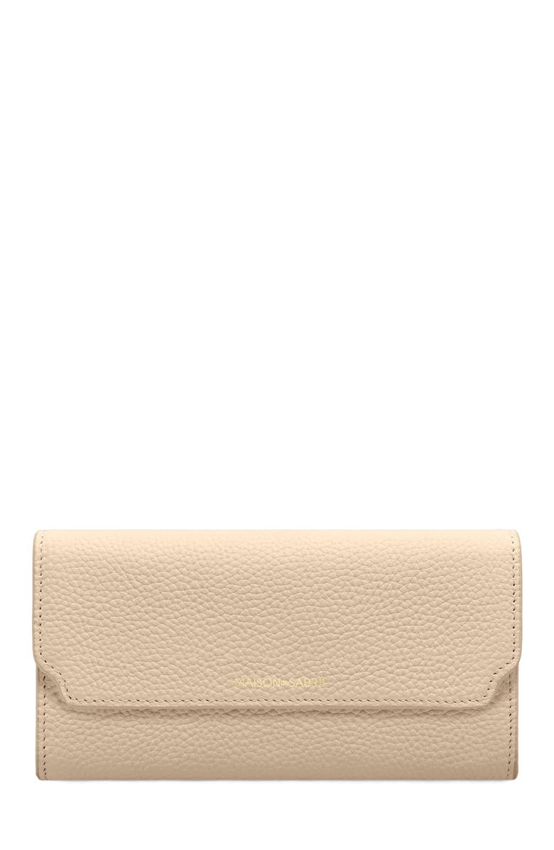 MAISON de SABRÉ Long Leather Flap Wallet, Main, color, Saharan Fuchsia
