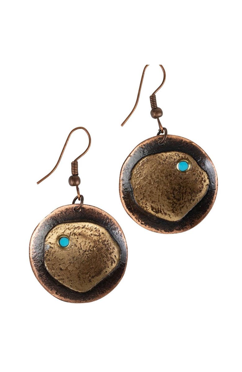 Ten Thousand Villages Adrift - Hammered Copper Earrings, Main, color, Multi Color