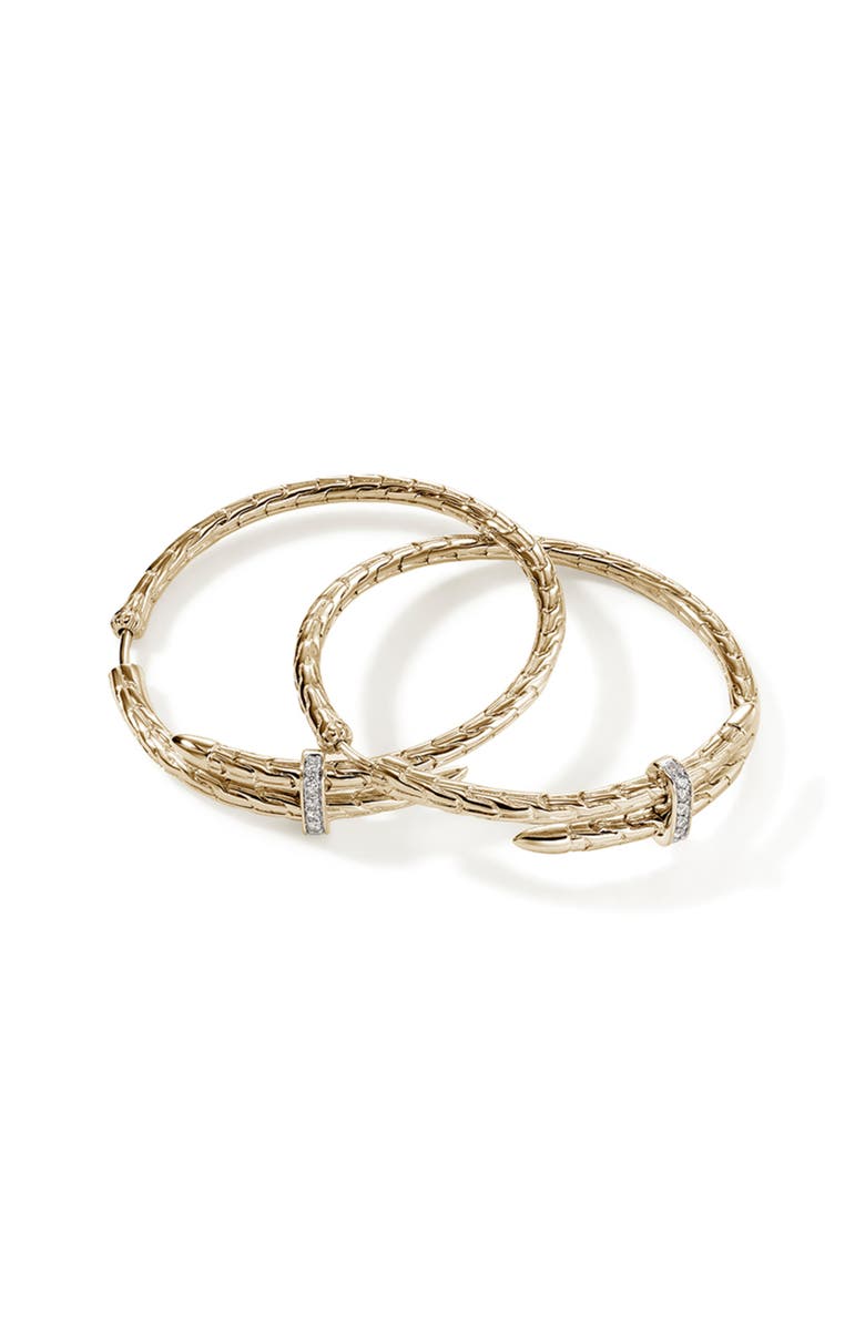 John Hardy Spear Hoop Earrings, Gold, Diamonds, 40mm, Main, color, Gold