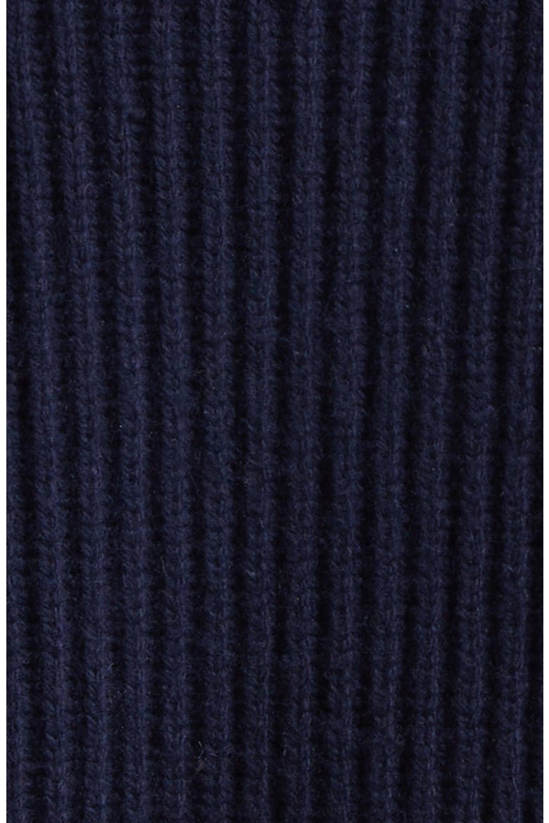 Vivietta Faux Fur Trim Wool Blend Cardigan, Alternate, color, NAVY