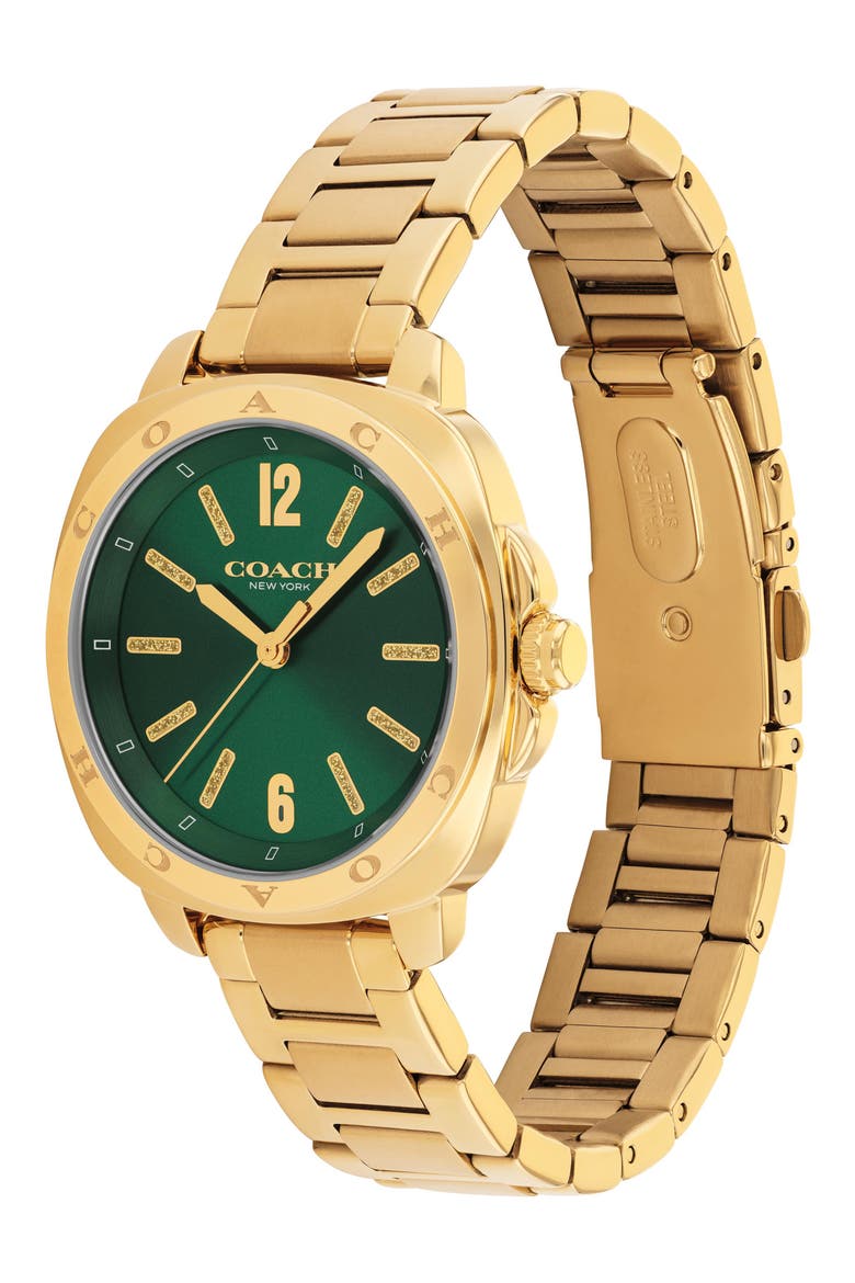 Kitt Bracelet Watch, 34mm, Alternate, color, GOLD/ GREEN
