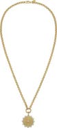 Lionheart 14K Gold Cassandane Small Sun Medallion Rolo Necklace