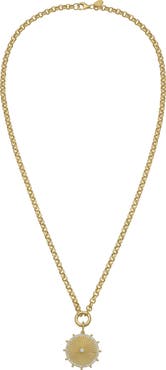 Lionheart 14K Gold Cassandane Small Sun Medallion Rolo Necklace