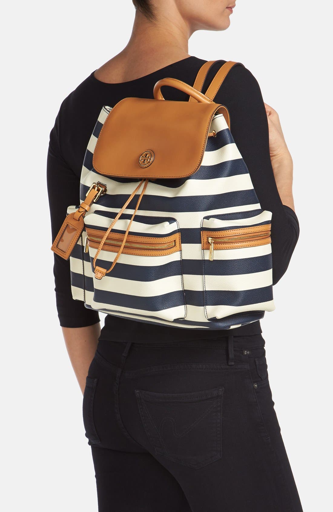 'Viva' Backpack, Alternate, color, AWNING STRIPE