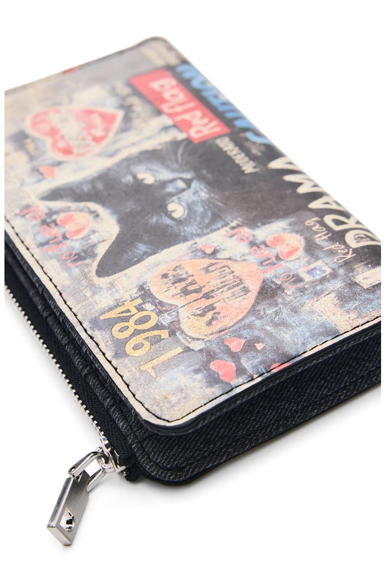 Medium Printed Zip Around Wallet, Alternate, color, IVORY MULTI