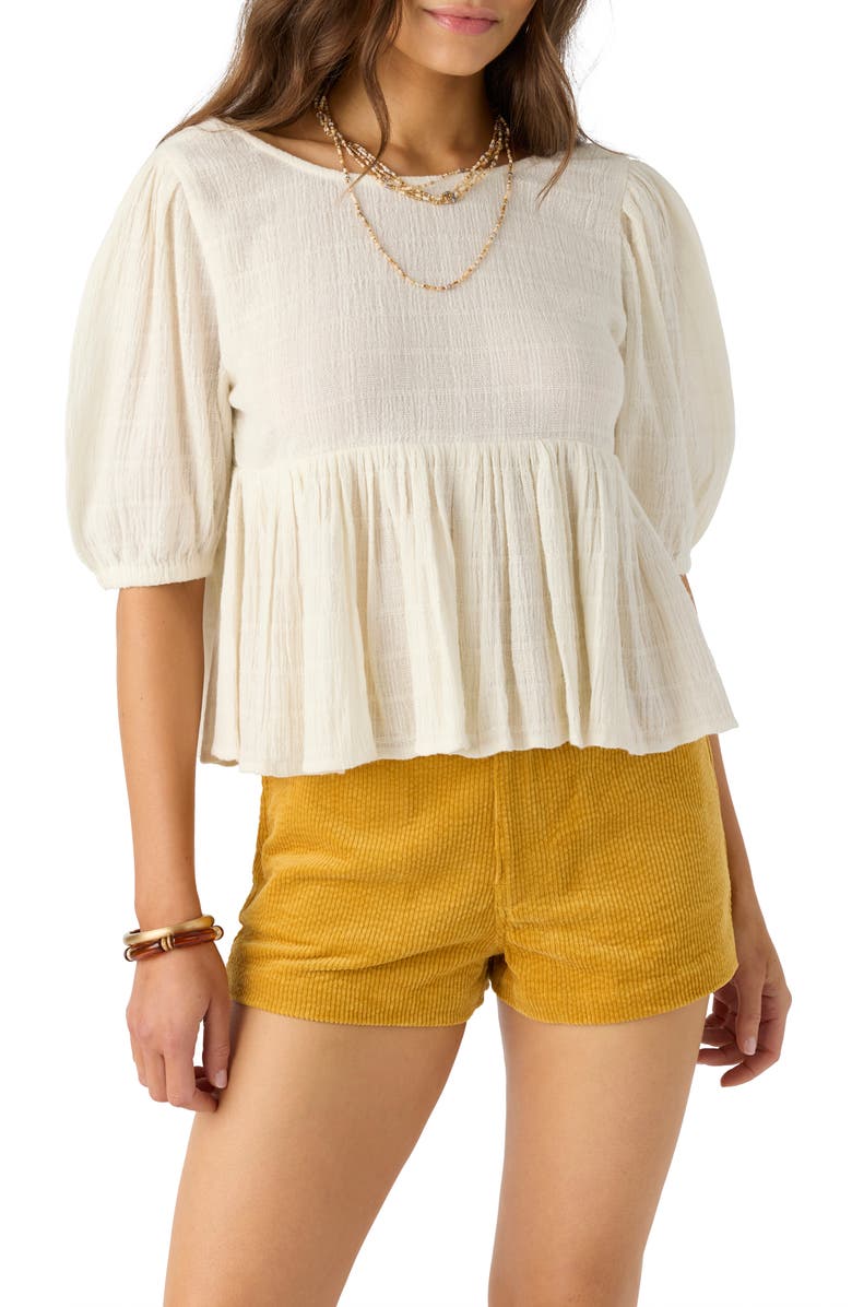 O'Neill Janette Open Back Cotton Gauze Top, Main, color, 