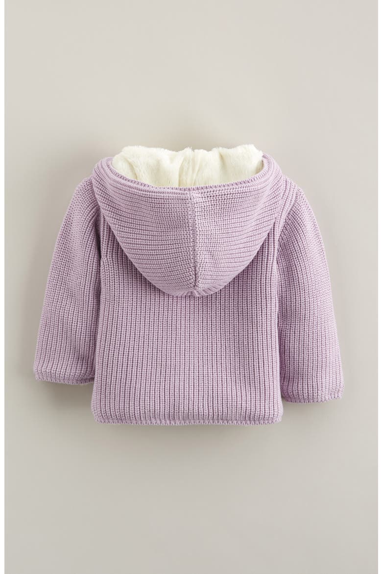 Fleece Lined Hooded Cardigan, Alternate, color, PURPLE FROST