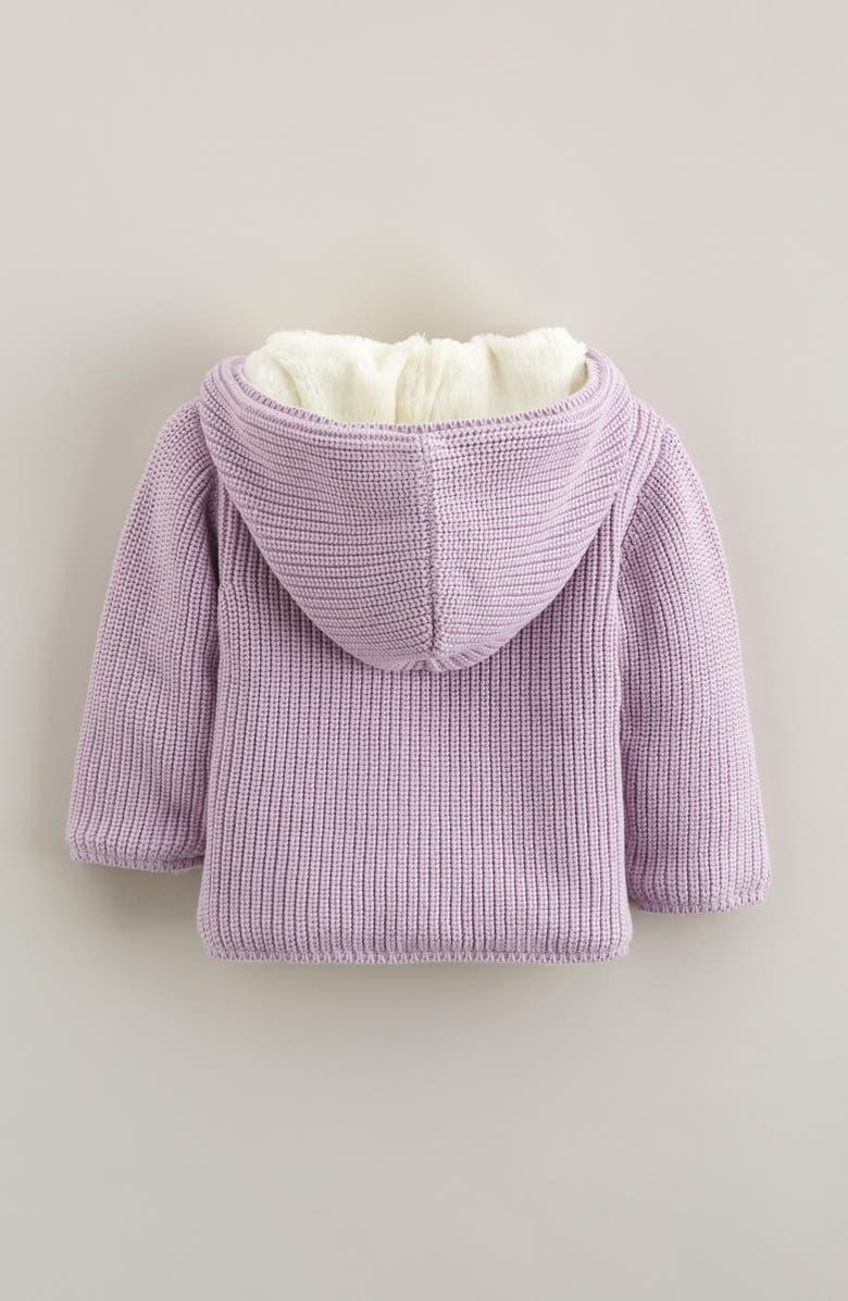 Nordstrom Fleece Lined Hooded Cardigan, Alternate, color, Purple Frost