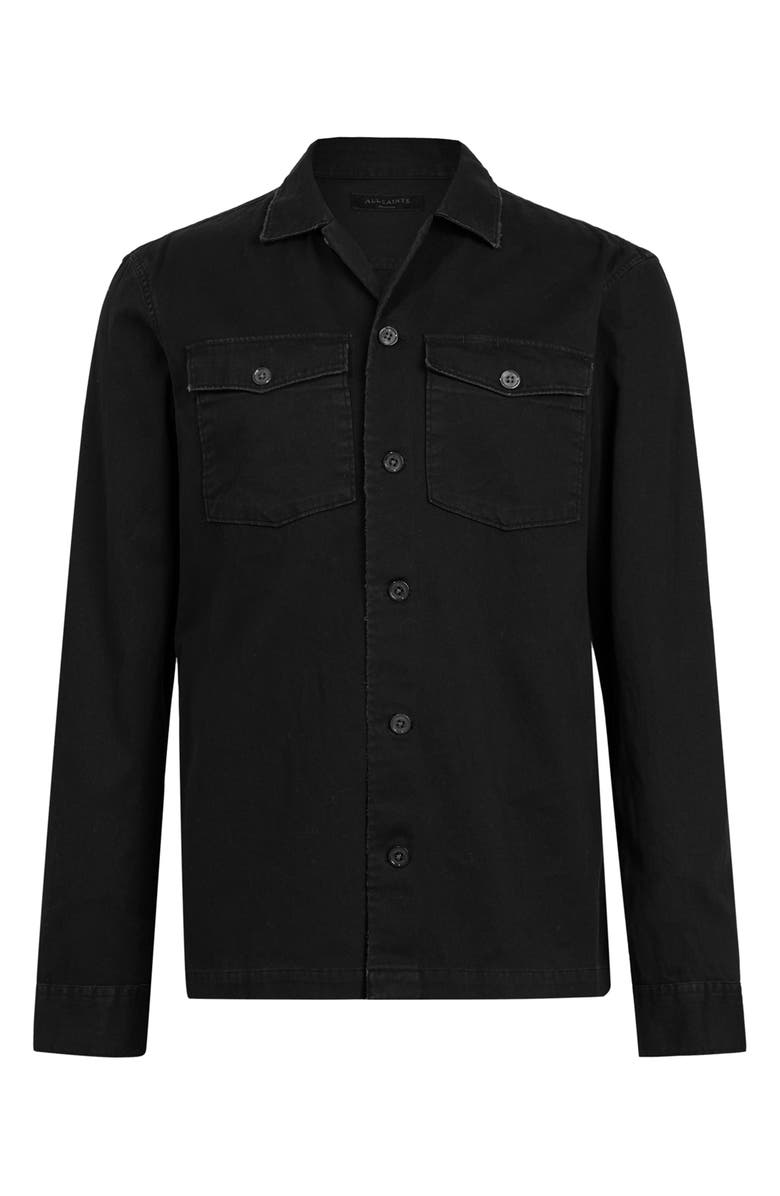 AllSaints Spotter Cotton Denim Button-Up Shirt Jacket, Alternate, color, Black