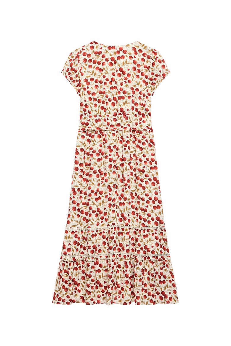 Cherry Print Midi Dress, Alternate, color, Red