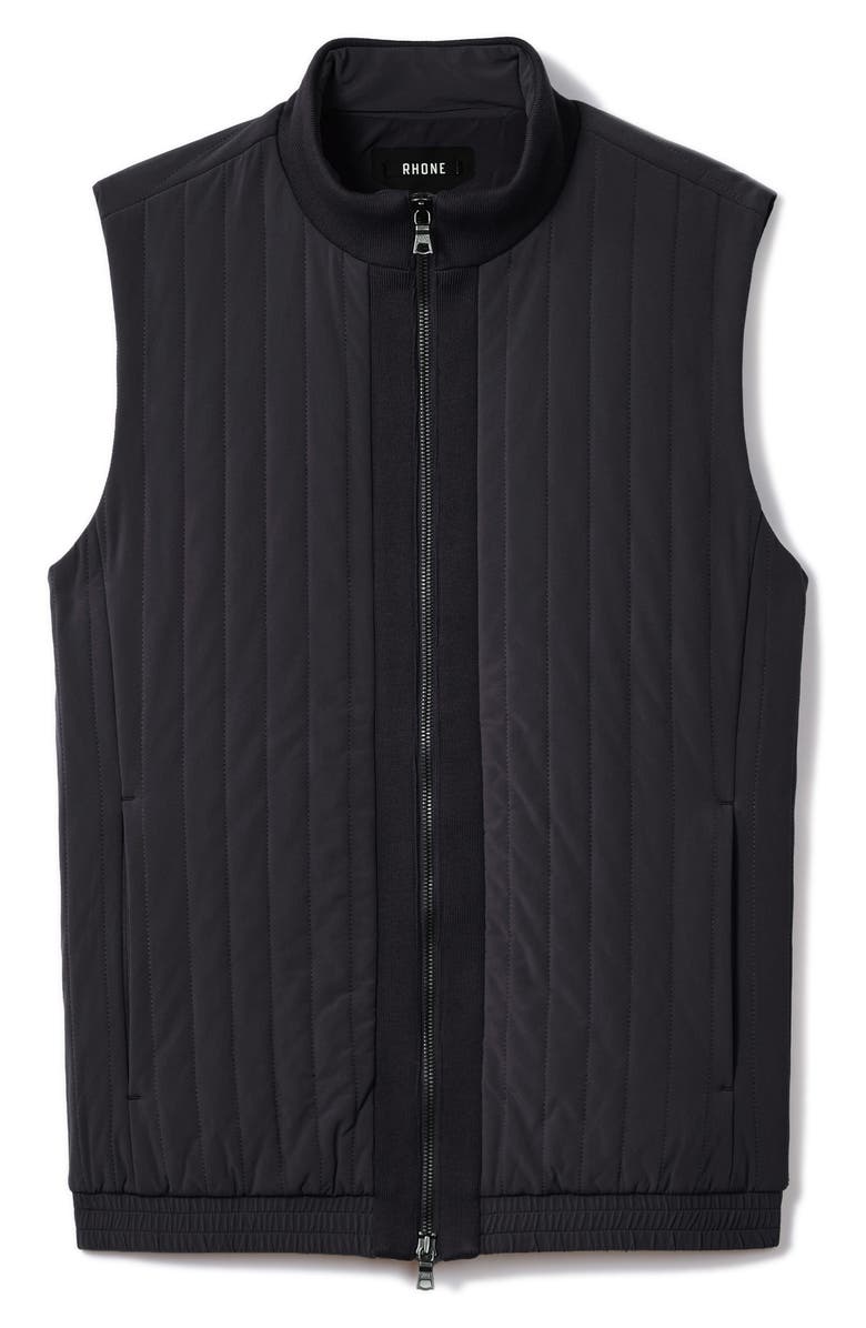 Rhone Skyline Quilted Vest, Alternate, color, Black