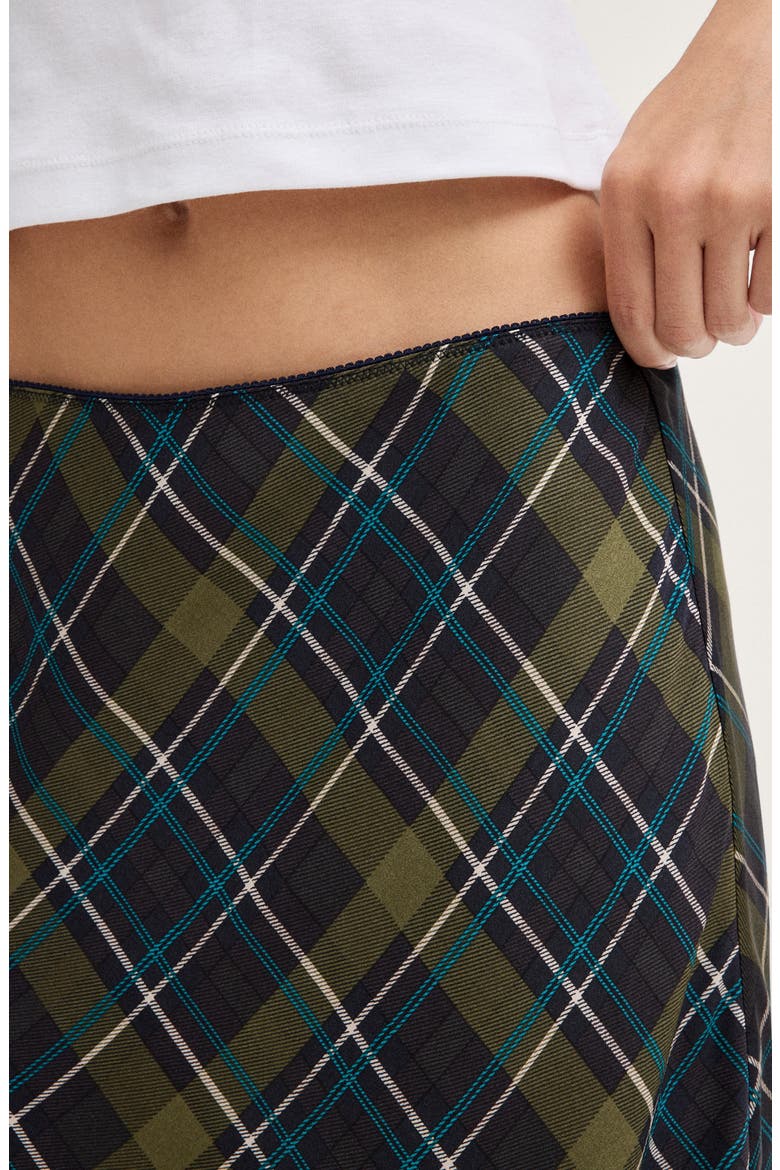 Picot Trim Slip Skirt, Alternate, color, OLIVE