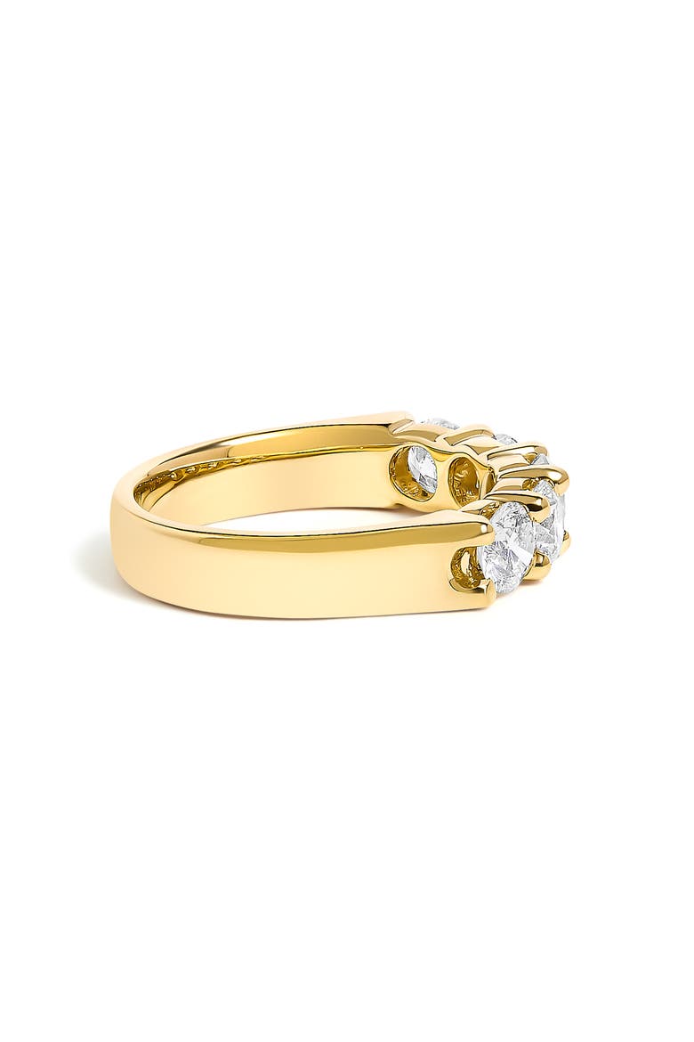14K White Gold 1 1/2 Ctw Diamond 5 Stone Band Ring, Alternate, color, Yellow Gold