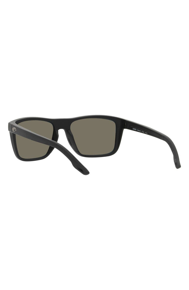 Costa Del Mar Mainsail 55mm Mirrored Polarized Rectangular Sunglasses, Alternate, color, Matte Black